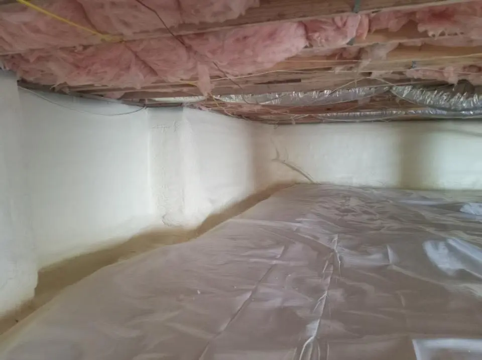 Crawl space encapsulation with closed-cell spray foam for Spray Foam Roofing Repair in Warren